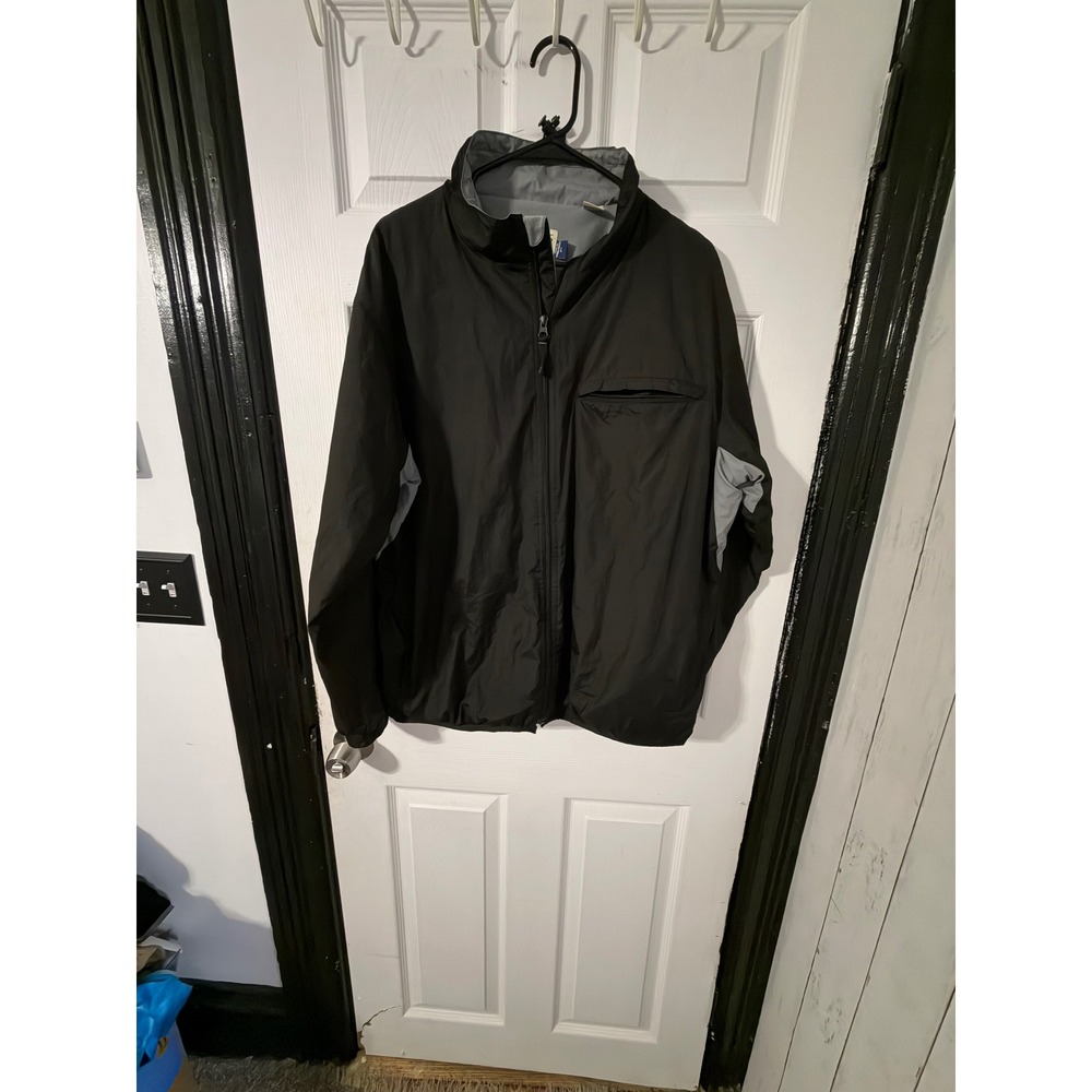 PGA Tour Originals Mens Large Black Grey Full Zip Golf Windbreaker Jacket L